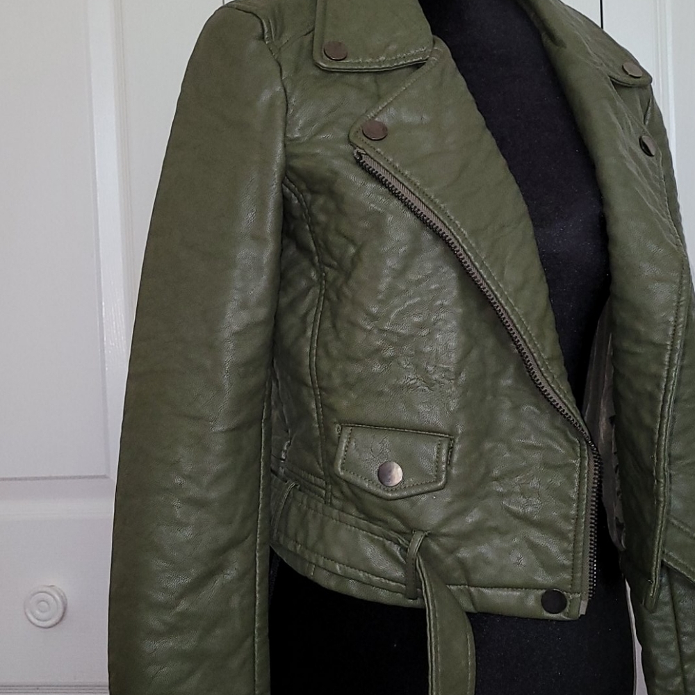 🎉💜HP💜🎉 Joe's Jeans Faux Leather Moto Jacket M - Picture 5 of 9